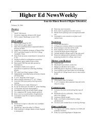 Higher Ed NewsWeekly - IBHE