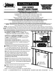 Pocket Door Jamb Kit Installation Instructions Johnson Hardware
