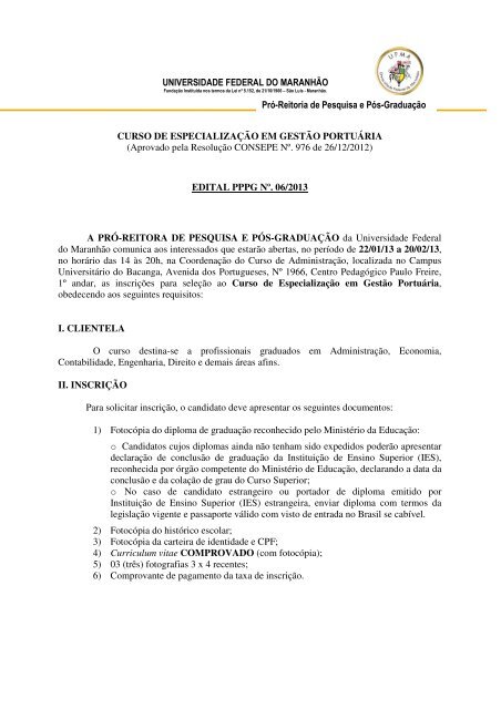 uploads/files/Edital Gestao Portuaria.pdf - PrÃ³-Reitoria de Pesquisa ...