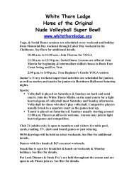 White Thorn Lodge Home of the Original Nude Volleyball Superbowl!