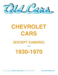 chevrolet cars 1930-1970 - Old Cars Weekly