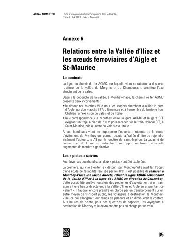 Relations entre la VallÃ©e d'Iliez et les nÅuds ferroviaires d'Aigle et ...