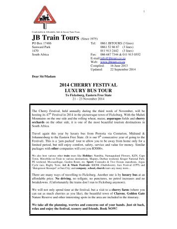 23 Nov 3 Days - JB Train Tours