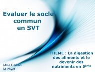 Evaluer le socle commun en SVT THEME