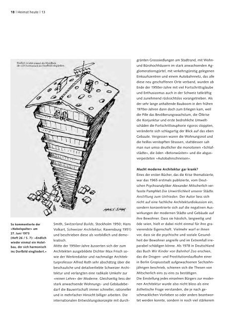 Heimat heute | 2013 - Berner Heimatschutz Regionalgruppe Bern