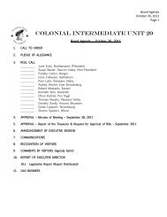 October 26, 2011 - Colonial Intermediate Unit 20