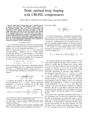 Bode optimal loop shaping with CRONE compensators - IMS