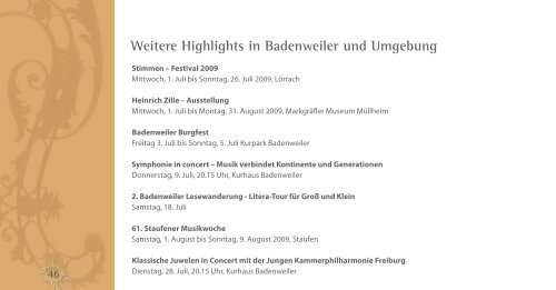 Weitere Highlights in Badenweiler und Umgebung - Romantik Hotel ...