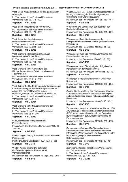 Neuerwerbungen 01.05.2003 - 30.09.2012 (pdf) - Philatelistische ...