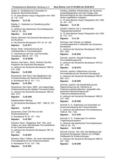 Neuerwerbungen 01.05.2003 - 30.09.2012 (pdf) - Philatelistische ...