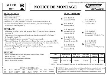NOTICE DE MONTAGE - Westfalia