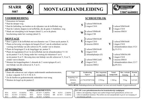 NOTICE DE MONTAGE - Westfalia