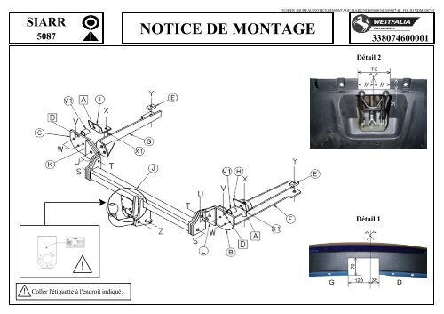 NOTICE DE MONTAGE - Westfalia