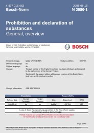 Prohibition and declaration of substances General, overview - Bosch