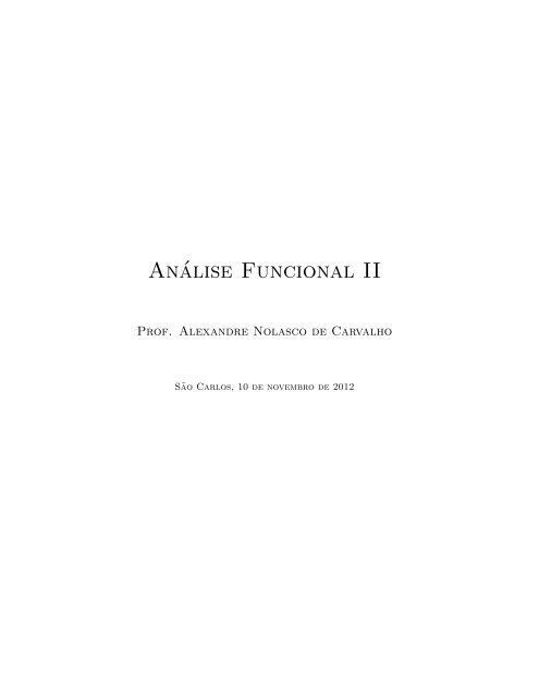 Analise Funcional II - ICMC