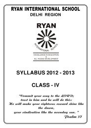 delhi region syllabus 2012 - 2013 class - iv - Ryan International School