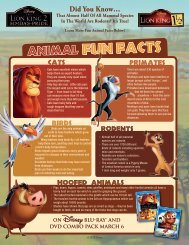 Animal fun facts - Disney Movie Rewards