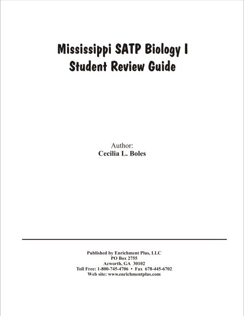 Mississippi SATP Biology I Student Review Guide - Enrichment Plus