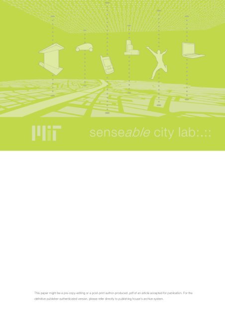 Urban Digestive Systems. Towards the Sentient City. - MIT ...