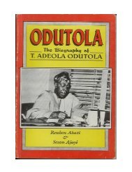 A Biography of Chief Odutola - Africa Leadership Forum