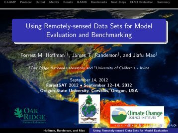 Using Remotely-sensed Data Sets for Model Evaluation and ...
