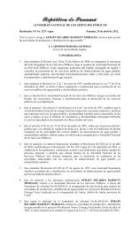 AUTORIDAD NACIONAL DE LOS SERVICIOS PÃBLICOS 1 ... - Asep