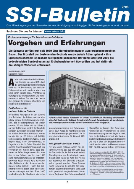 SSI-Bulletin 2/08 - Schweizerische Vereinigung unabhÃ¤ngiger ...