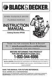 INSTRUCTION MANUAL - Black & Decker ServiceNet