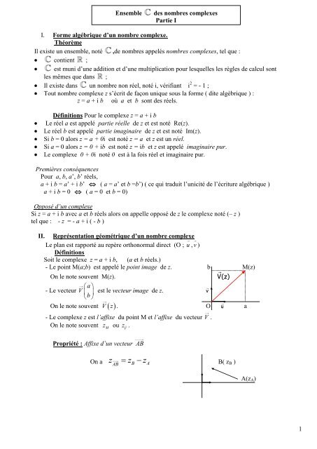 Cours COMPLET partie nÂ° I (5 pages)