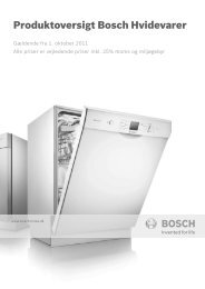 Produktoversigt Bosch Hvidevarer