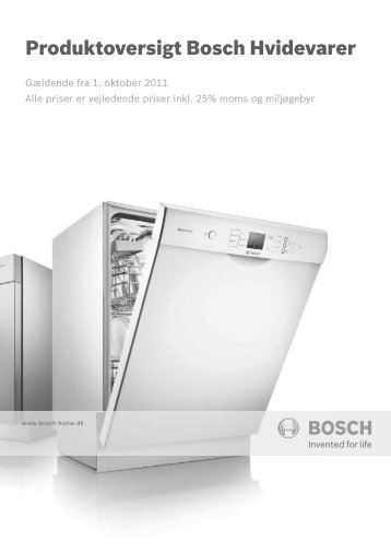 Produktoversigt Bosch Hvidevarer