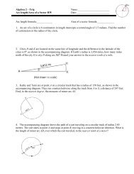 Arc length/Area of a Sector HW