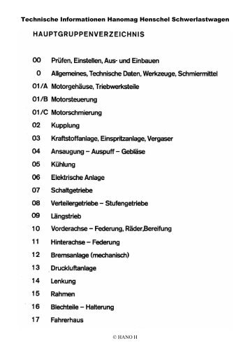 Technische Informationen HHF Schwerlastwagen - Hanomag-LKW ...