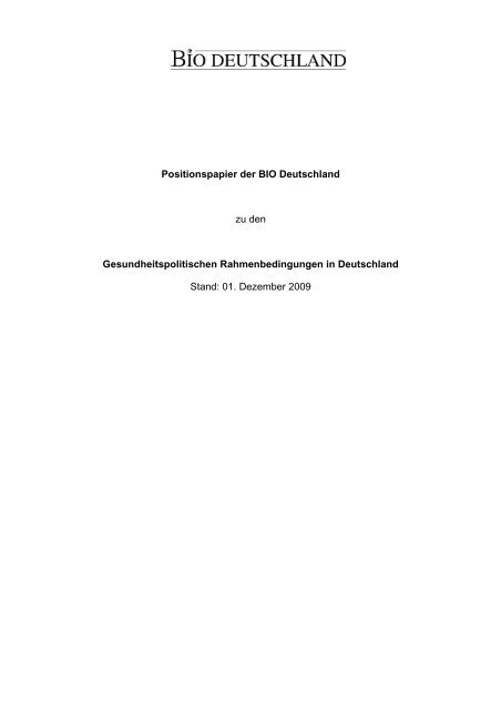 Den kompletten Text des Positionspapieres ... - BIO Deutschland