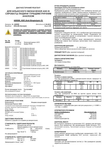 Набор для определения АСО (АНТИ-СТРЕПТОЛИЗИНА-О)