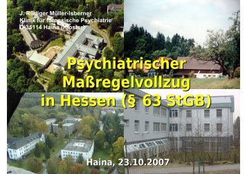 Psychiatrischer MaÃregelvollzug in Hessen (Â§ 63 StGB) - Vitos Haina