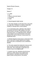 Section Review Answers Chapter 15 Section 1 1. a. water b. air c ...