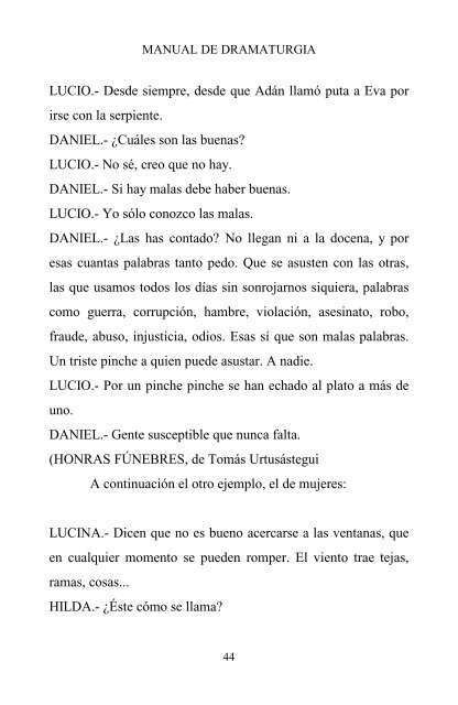 MANUAL DE DRAMATURGIA. - Tomás Urtusástegui