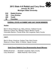 2013 Results - Michigan State 4-H - Michigan State University