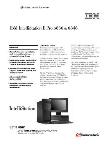 IBM IntelliStation E Pro 6836 & 6846