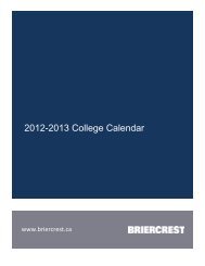 2012-13 College Calendar - Briercrest College and Seminary