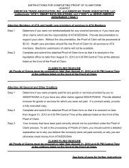 INSTRUCTIONS FOR COMPLETING PROOF OF CLAIM FORM ...