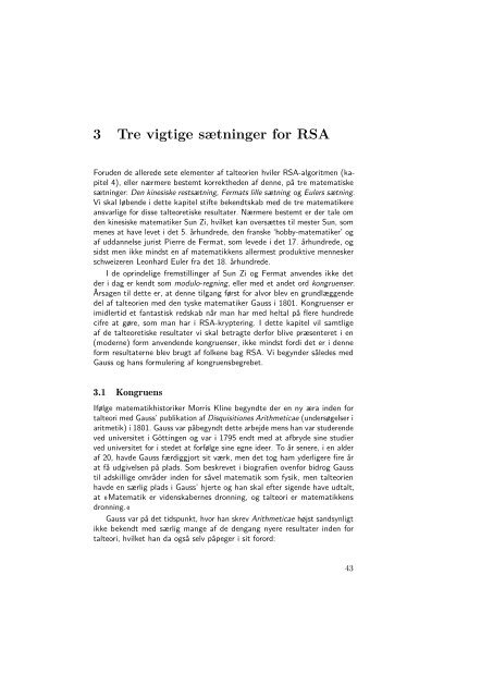 RSA og den heri anvendte matematiks historie - Institut for Natur ...