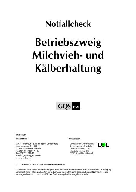 Betriebszweig Milchvieh - Infodienst - Landwirtschaft, ErnÃ¤hrung ...