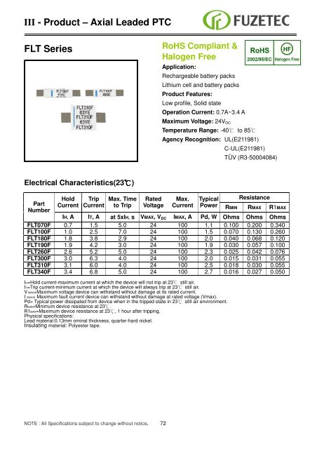 Resettable Fuse ( PPTC) Sales for Europe: - Alpha Therm GmbH