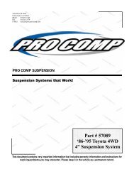 Part # 57089 '86-'95 Toyota 4WD 4” Suspension ... - Pro Comp USA