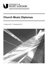 LCM Exams - Church Music Diplomas - University of West London