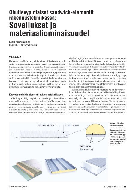 Sovellukset ja materiaaliominaisuudet - ohutlevy