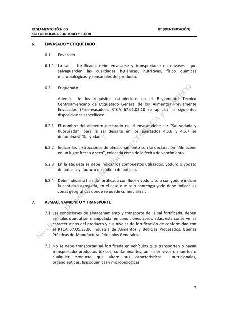 reglamento rtca ______ técnico centroamericano sal fortificada con ...