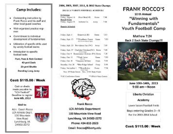 LCA / Frank Rocco Youth Football Camp - Liberty Christian Academy